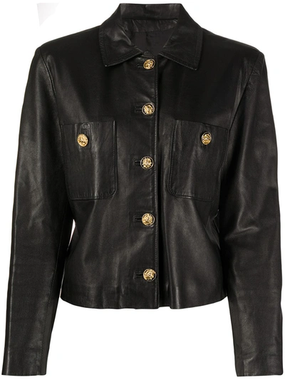 Pre-owned A.n.g.e.l.o. Vintage Cult 1990s Slim-fit Leather Jacket In Brown