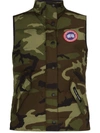 Canada Goose Freestyle Camouflage Quilted Gilet In Grün