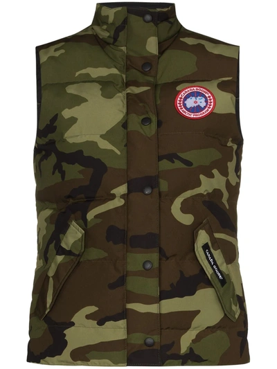 Canada Goose Freestyle Camouflage Quilted Gilet In Grün | ModeSens