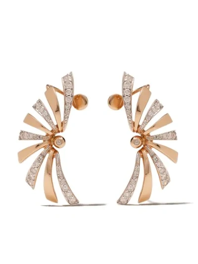 Brumani 18kt Rose And White Gold Buriti Diamond Cuff Earrings