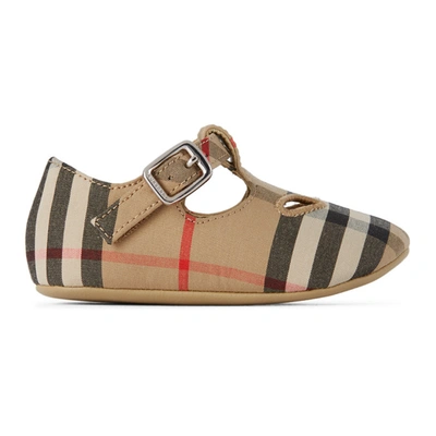 Burberry Baby Beige Vintage Check Kipling Mary Jane Sneakers