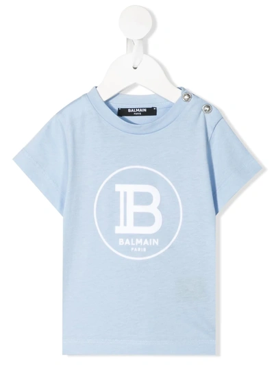 Balmain Babies' Kids Monogram T-shirt (3-36 Months) In Blue