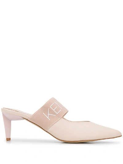 Kendall + Kylie Lacey Mules In Beige In Pink