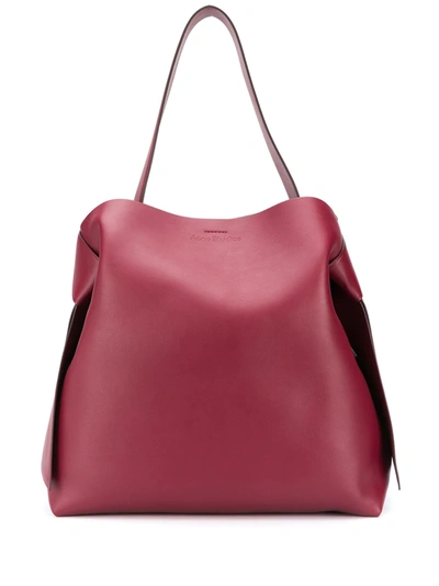 Acne Studios Musubi Medium Leather Shoulder Bag In Burgundy