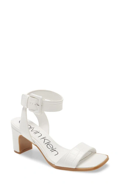 Calvin Klein Women's Damita Sandal Women's Shoes In White Faux Leather