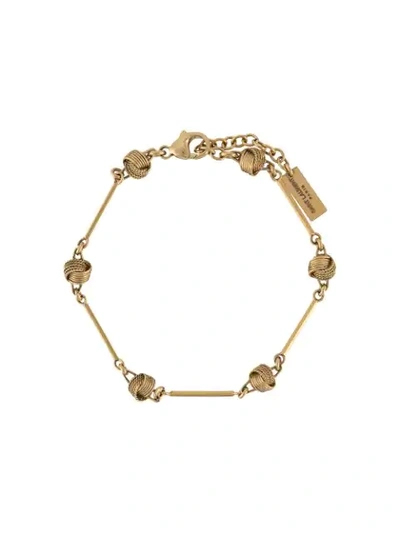 Saint Laurent Knot Detail Bracelet In Gold