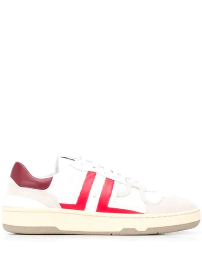 Lanvin Clay Sneakers In White Leather And Fabric