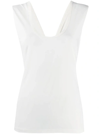 Helmut Lang Twist Strap Tank Top In White