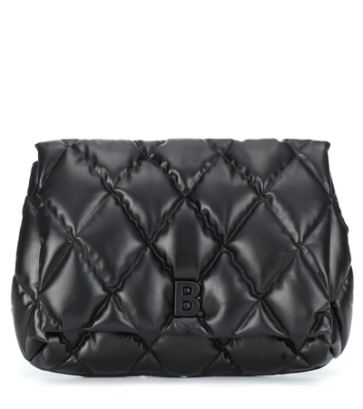 Balenciaga Touch Quilted Leather Clutch In Black