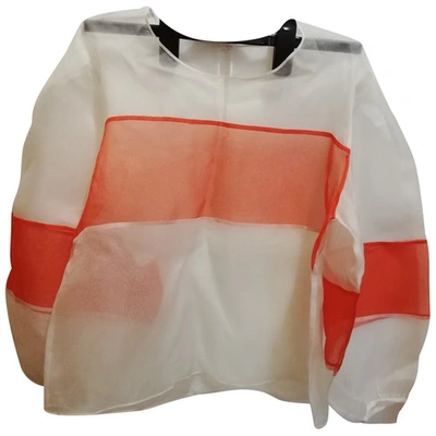 Pre-owned Msgm White Silk  Top