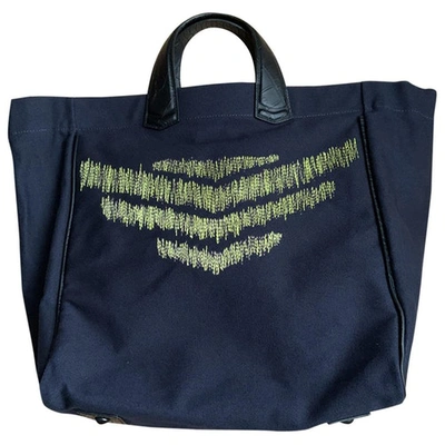 Pre-owned Emporio Armani Cloth Travel Bag In Blue