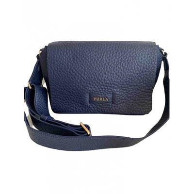 Pre-owned Furla Leather Crossbody Bag In Navy