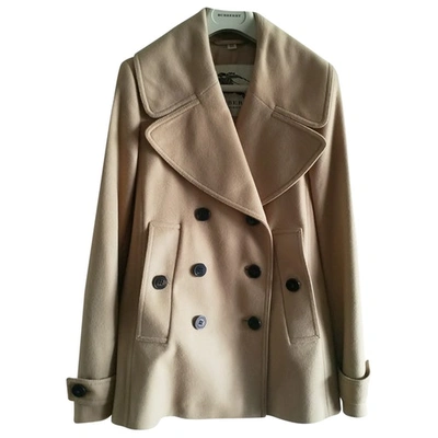Pre-owned Burberry Cashmere Peacoat In Beige