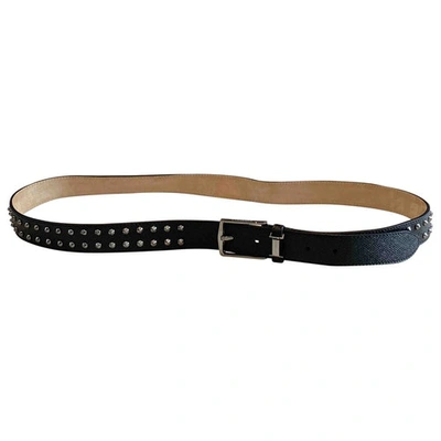 Pre-owned Burberry Black Leather Belt