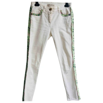 Pre-owned Etro Slim Jeans In White