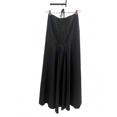 Pre-owned Alaïa Wool Maxi Skirt In Black