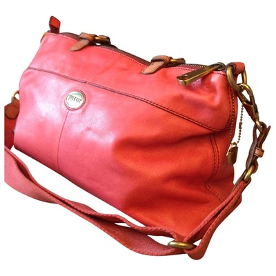 Pre-owned Fossil Leather Crossbody Bag In Pink