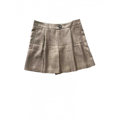 Pre-owned Barbara Bui Wool Mini Short In Brown