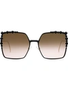 Fendi Oversized Frame Sunglasses In Gold