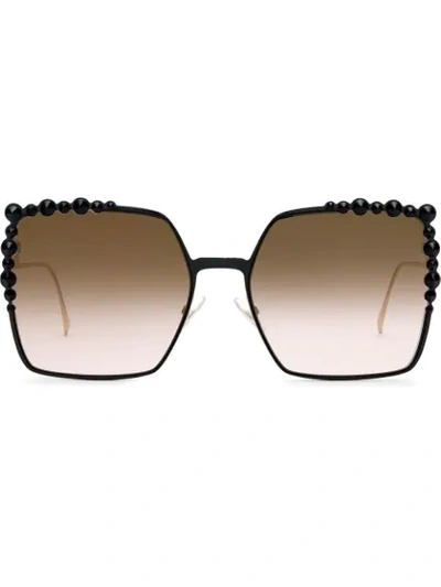 Fendi Oversized Frame Sunglasses In Gold