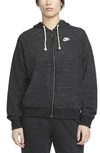 Nike Women's  Sportswear Gym Vintage Full-zip Hoodie In Black