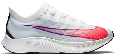 Pre-owned Nike  Zoom Fly 3 White Multi-color In White/spruce Aura-hyper Violet-flash Crimson