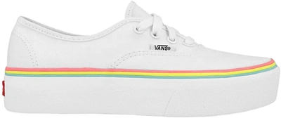 Pre-owned Vans Authentic Platform 2.0 Rainbow Foxing White (women's) In White/multi