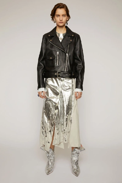 Acne Studios New Merlyn Black In Leather Biker Jacket