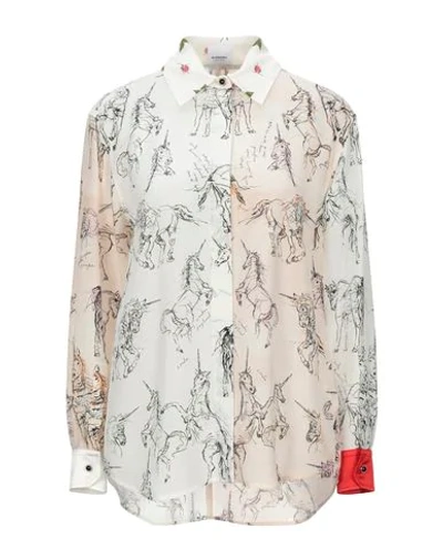 Burberry Patterned Shirts & Blouses In Ivory