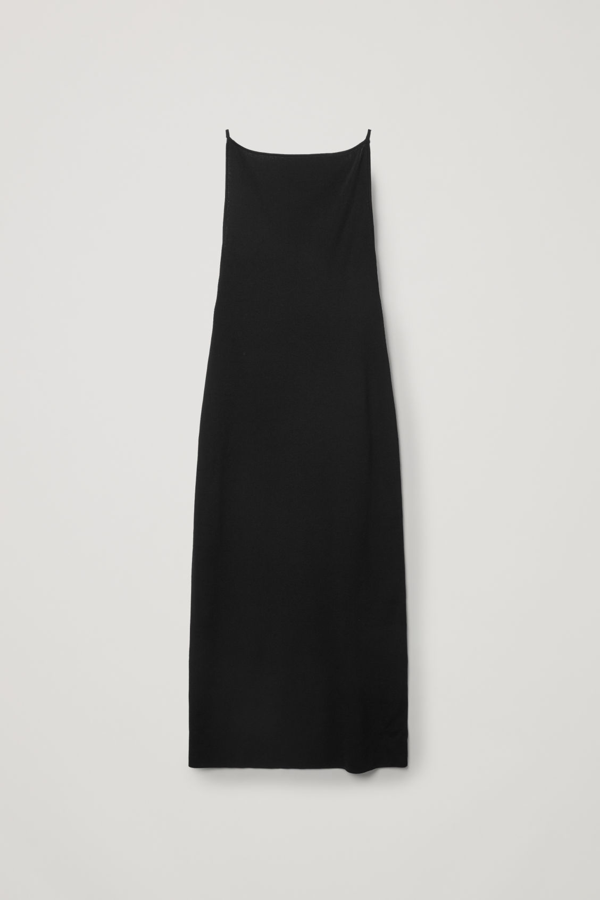 cos backless knitted slip dress