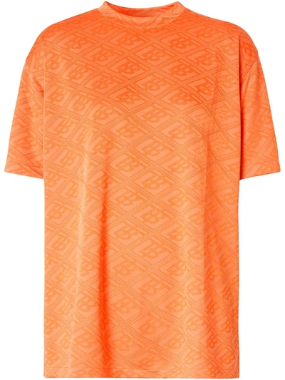 Burberry Logo Graphic Jersey Oversized T-shirt In Orange