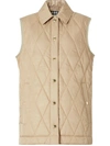 Burberry Cropthorne Quilted Vest In Neutrals