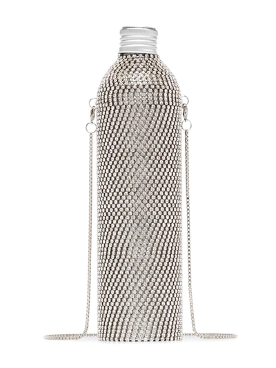 Rosantica Silver Tone Crystal Embellished Water Bottle In Metallic