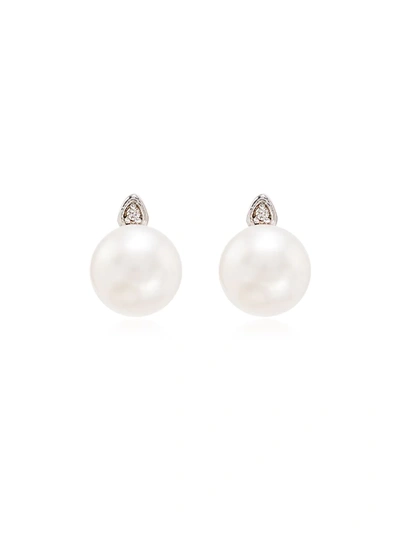 Mateo 14k Yellow Gold Pearl Diamond Earrings