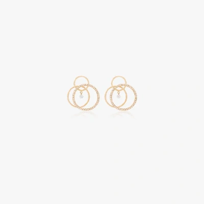 Persée 18k Yellow Gold Triple Circle Diamond Earrings