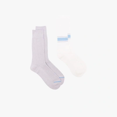 Anonymous Ism White And Grey Crew Socks Set