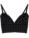 Magda Butrym Teruel Swarovski Crystal Embellished Crop Top In Black