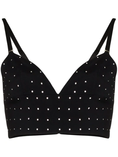 Magda Butrym Teruel Swarovski Crystal Embellished Crop Top In Black