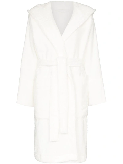 Tekla Organic Terry Cotton Bathrobe In Weiss