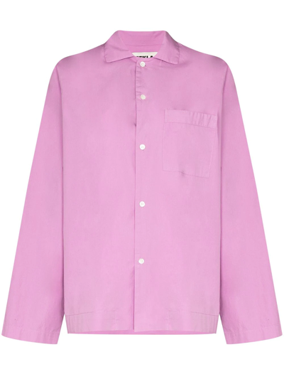 Tekla Organic Cotton-poplin Pajama Shirt In Pink