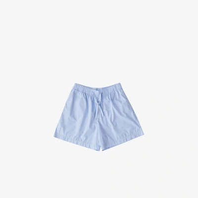 Tekla Organic Cotton Pyjama Shorts In Blau
