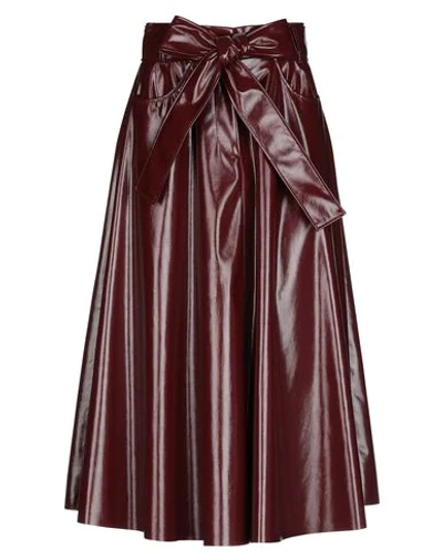 Msgm Midi Skirts In Maroon