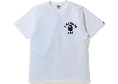 Pre-owned Bape  Silicon College One Point T-shirt White