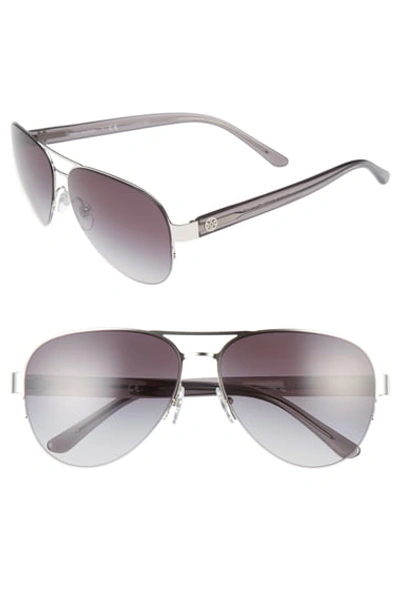 Tory Burch Rimless Aviator Sunglasses, 59mm In Silver