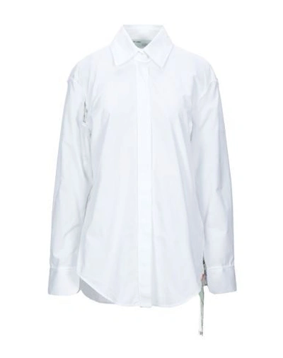 Off-white Solid Color Shirts & Blouses In White