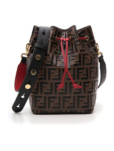 Fendi Mon Tresor Logo Embossed Bucket Bag In Multi