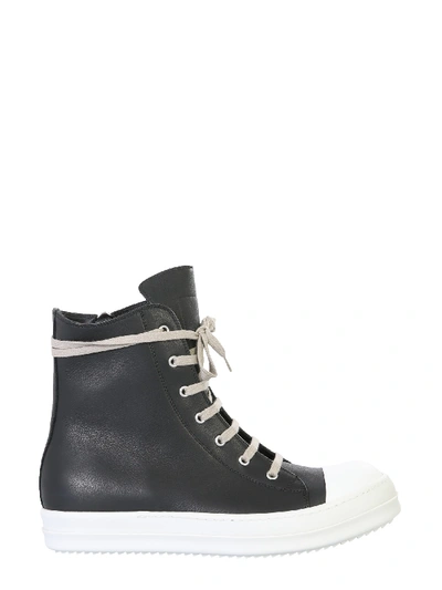 Rick Owens High Sneakers In Black