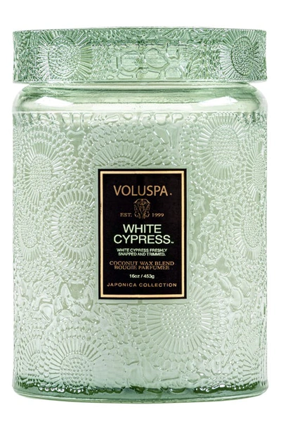 Voluspa Japonica White Cypress Large Jar Candle