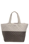 Mz Wallace Medium Metro Quilted Nylon Tote In Gull Gray