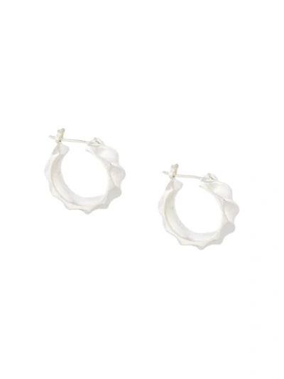 E.m. Twisted Hoop Earrings In Silver